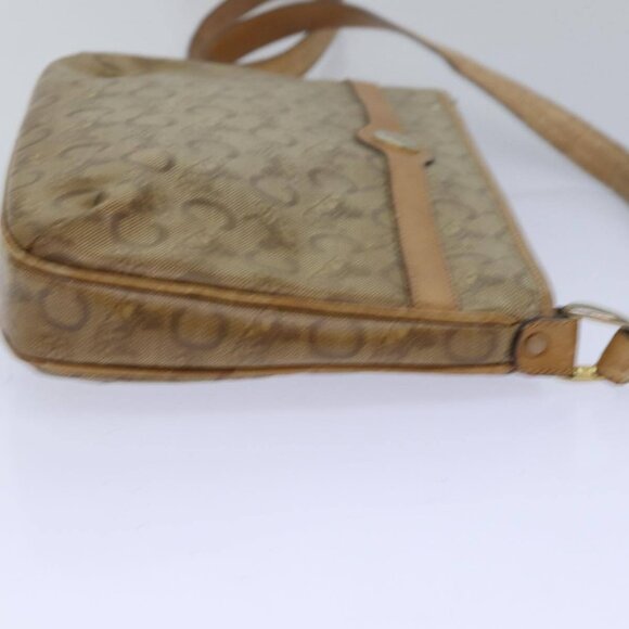 CELINE C Macadam Canvas Shoulder Bag Leather Beige - Picture 4 of 16